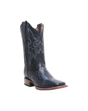 TANNER MARK YOUTH Hand Tooled Print Black Western Youth Boots Black Top