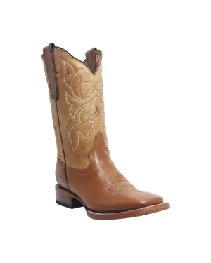 TANNER MARK YOUTH Slim Honey Brown Western Youth Boots Tan Top