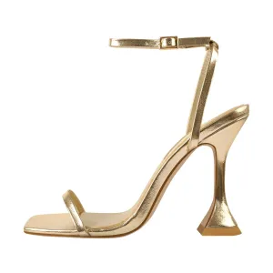 Tapered Heel Ankle Strap Sandals