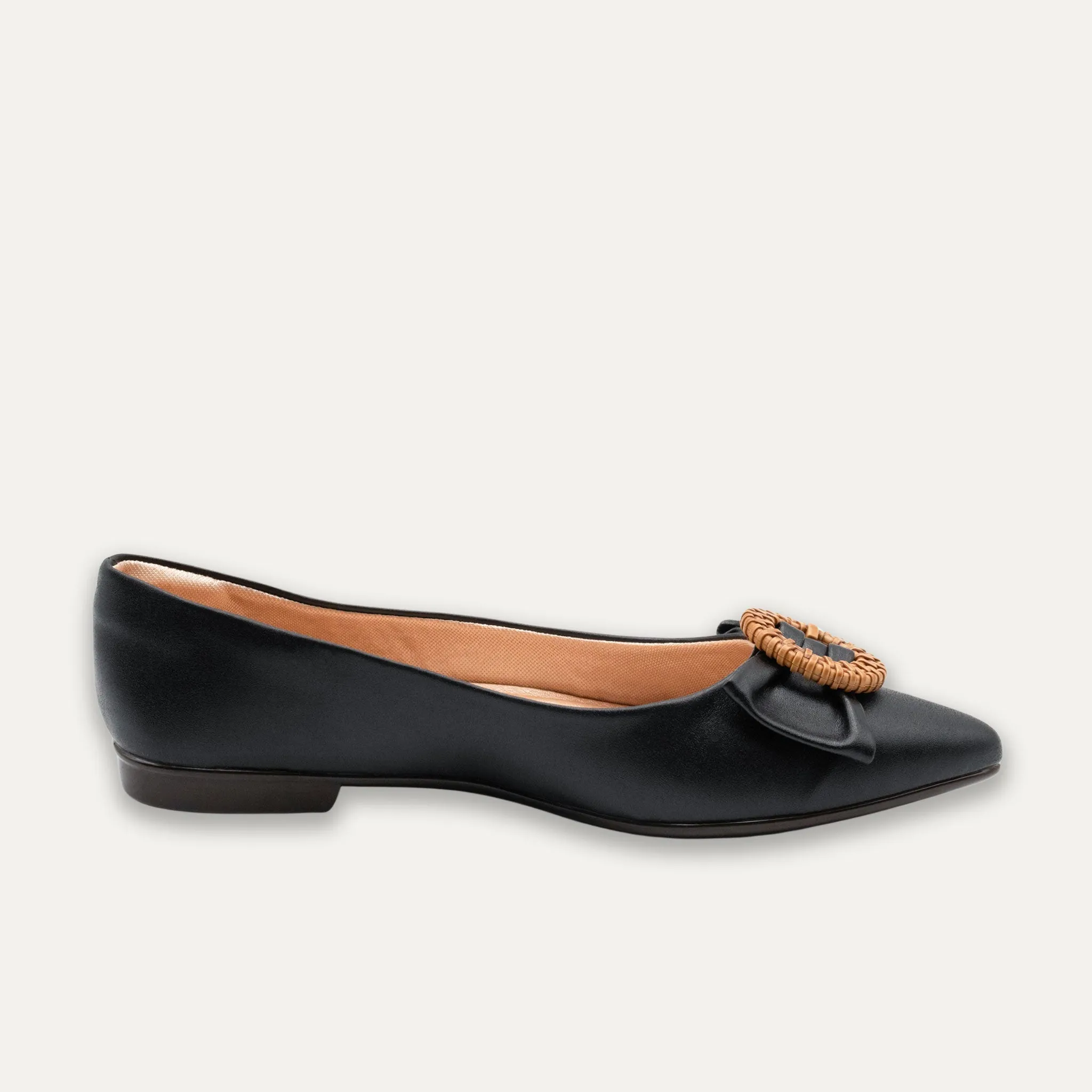 Tatiana Black Pointed Toe Flats