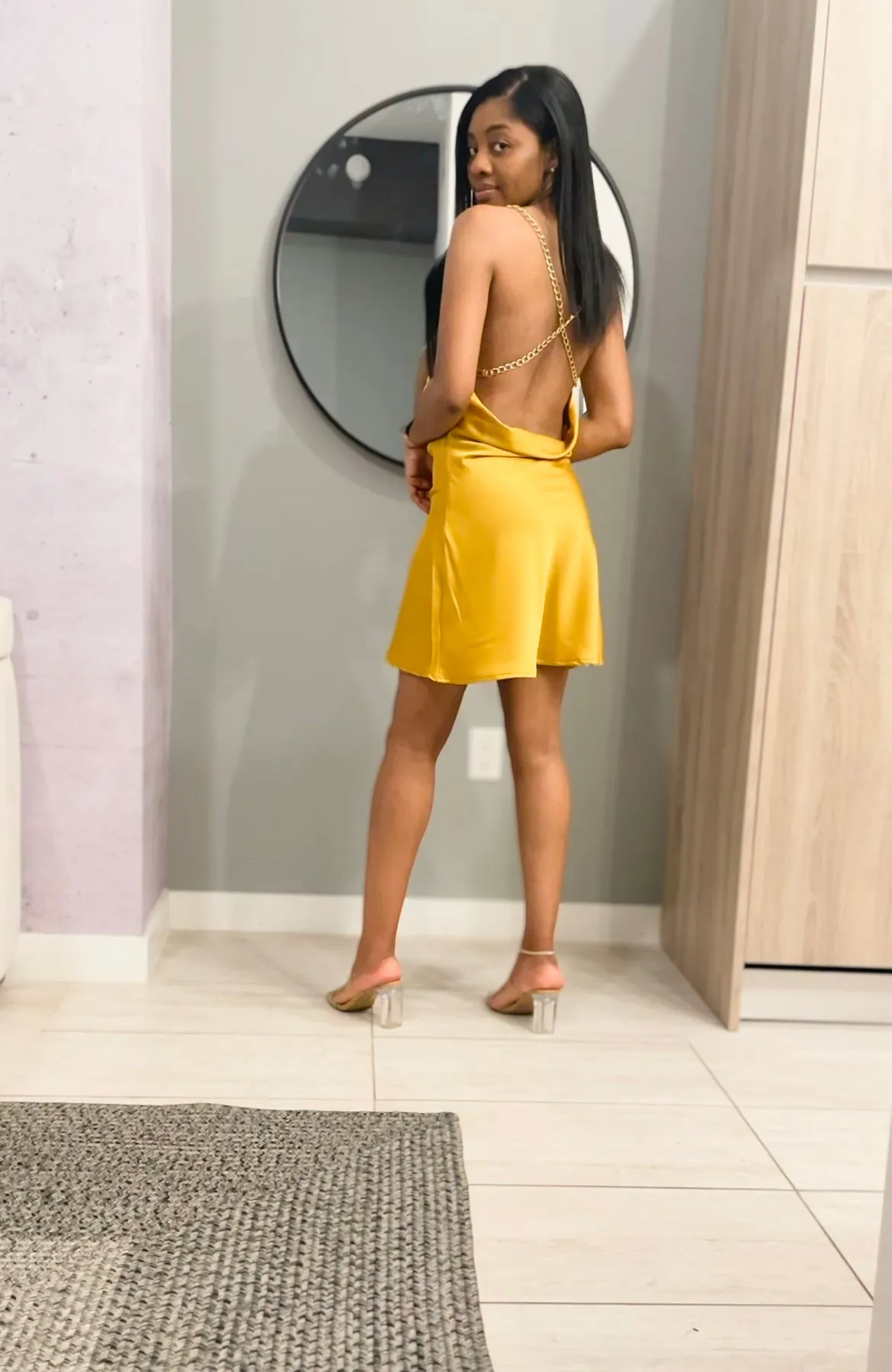 The Golden Elite Satin Dress