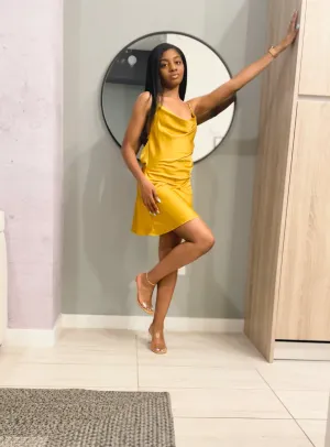 The Golden Elite Satin Dress