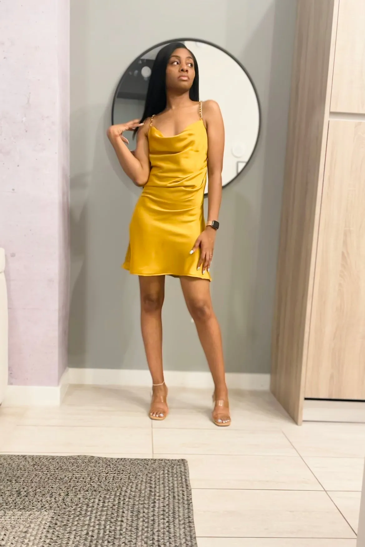 The Golden Elite Satin Dress