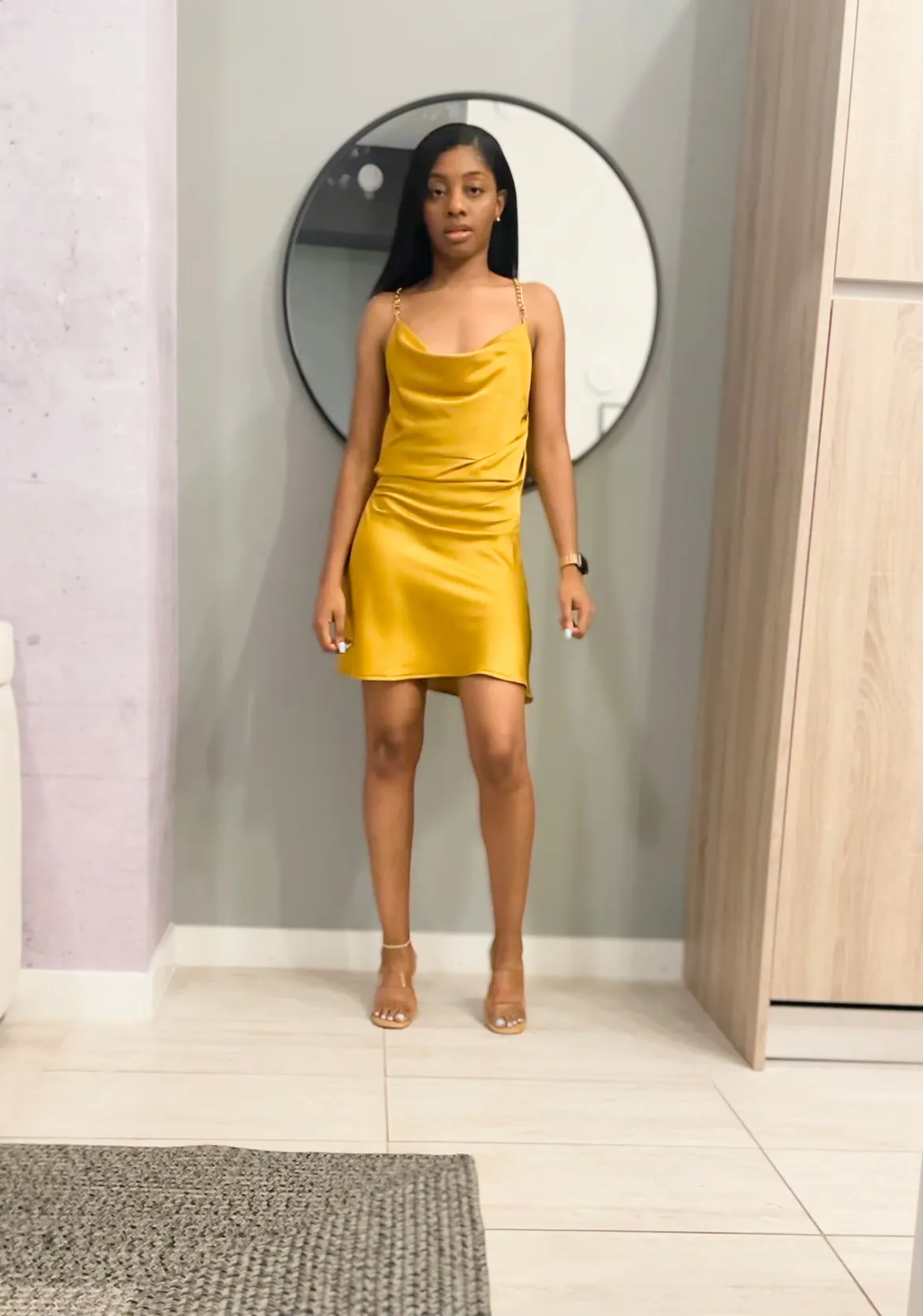 The Golden Elite Satin Dress