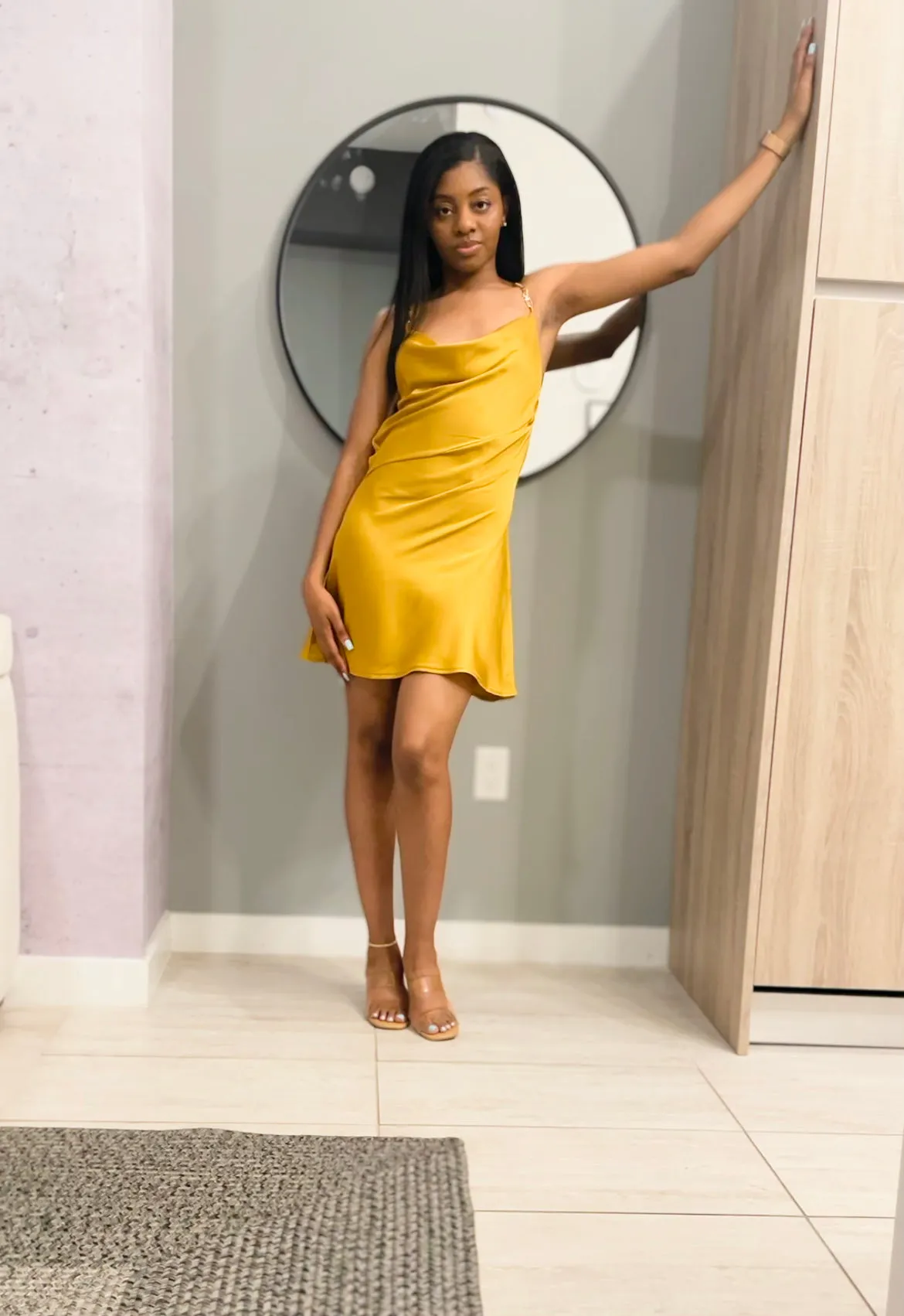 The Golden Elite Satin Dress