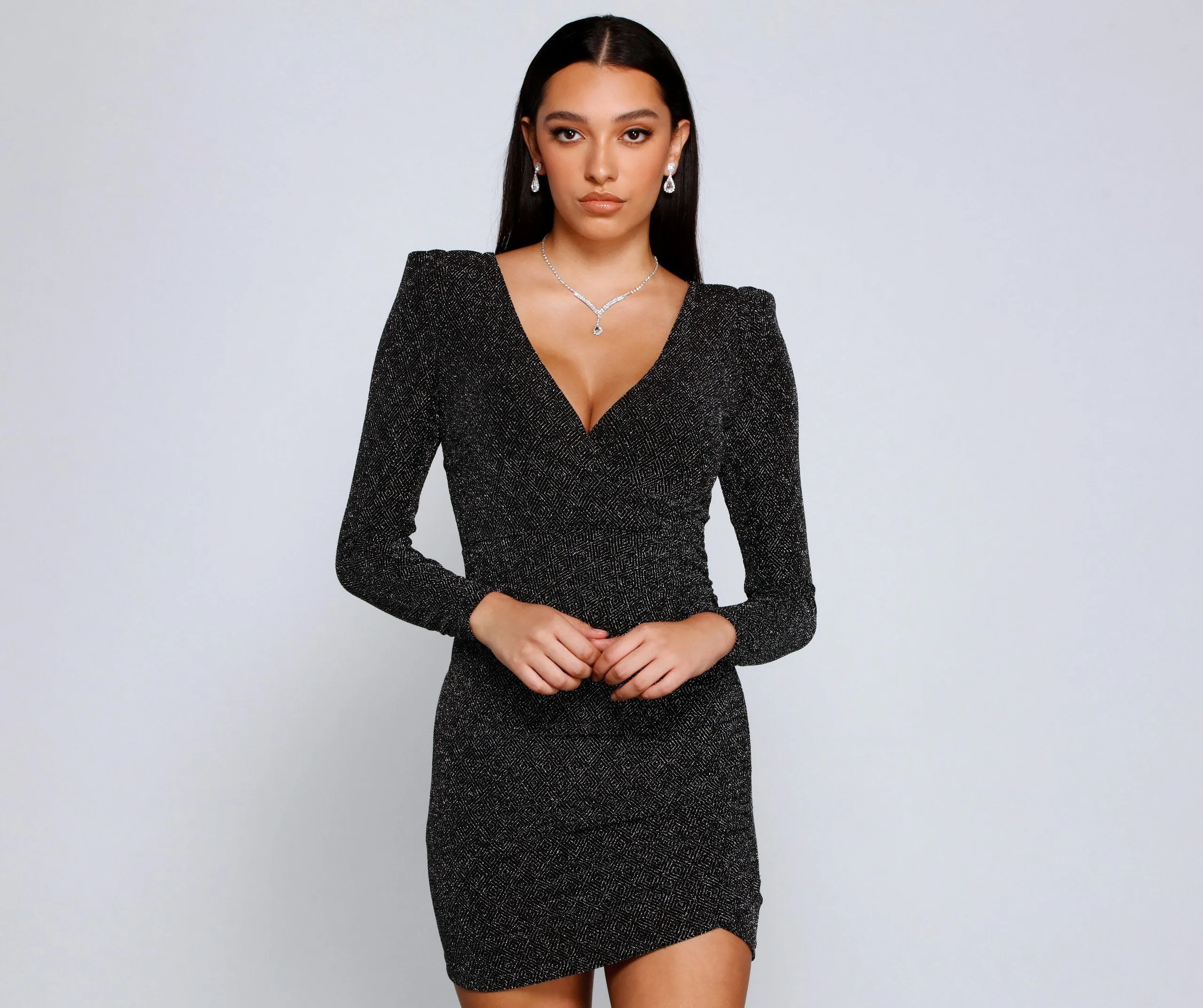 Time To Shine Charming Glitter Mini Dress