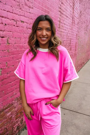 Track & Field Stripe Top • Pink