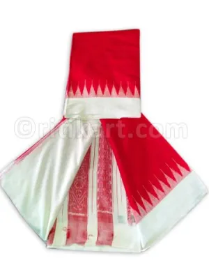 Tussar Ghichha Red Color Silk Saree