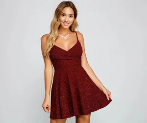 Twirl And Glow Glitter Skater Dress