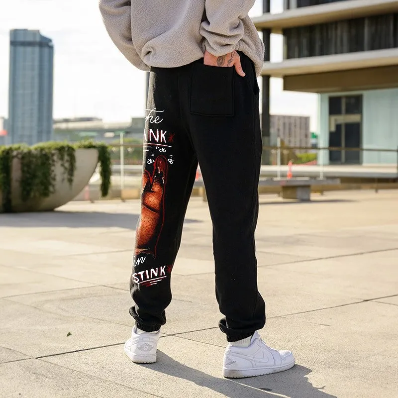 TWO IN THE PINK, ONE IN THE STINK Sexy Letter GRAPHIC PRINT JOGGERS