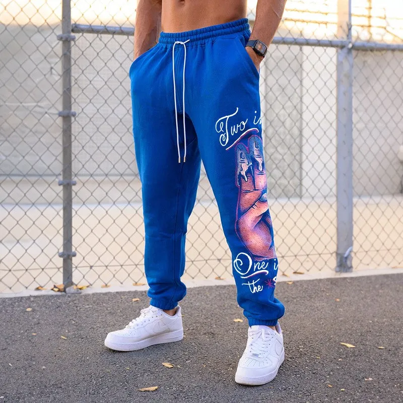TWO IN THE PINK, ONE IN THE STINK Sexy Letter GRAPHIC PRINT JOGGERS