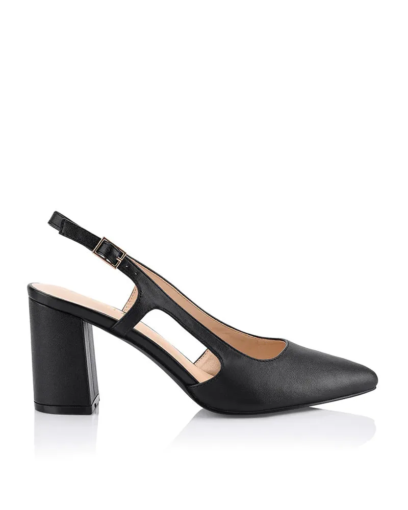 Verali Enrique Sling-back Black Heels