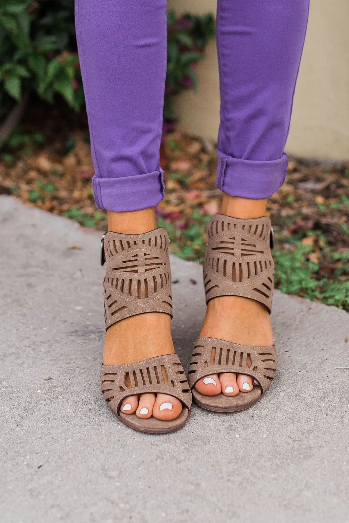 Very G Abby Block Heels- Taupe