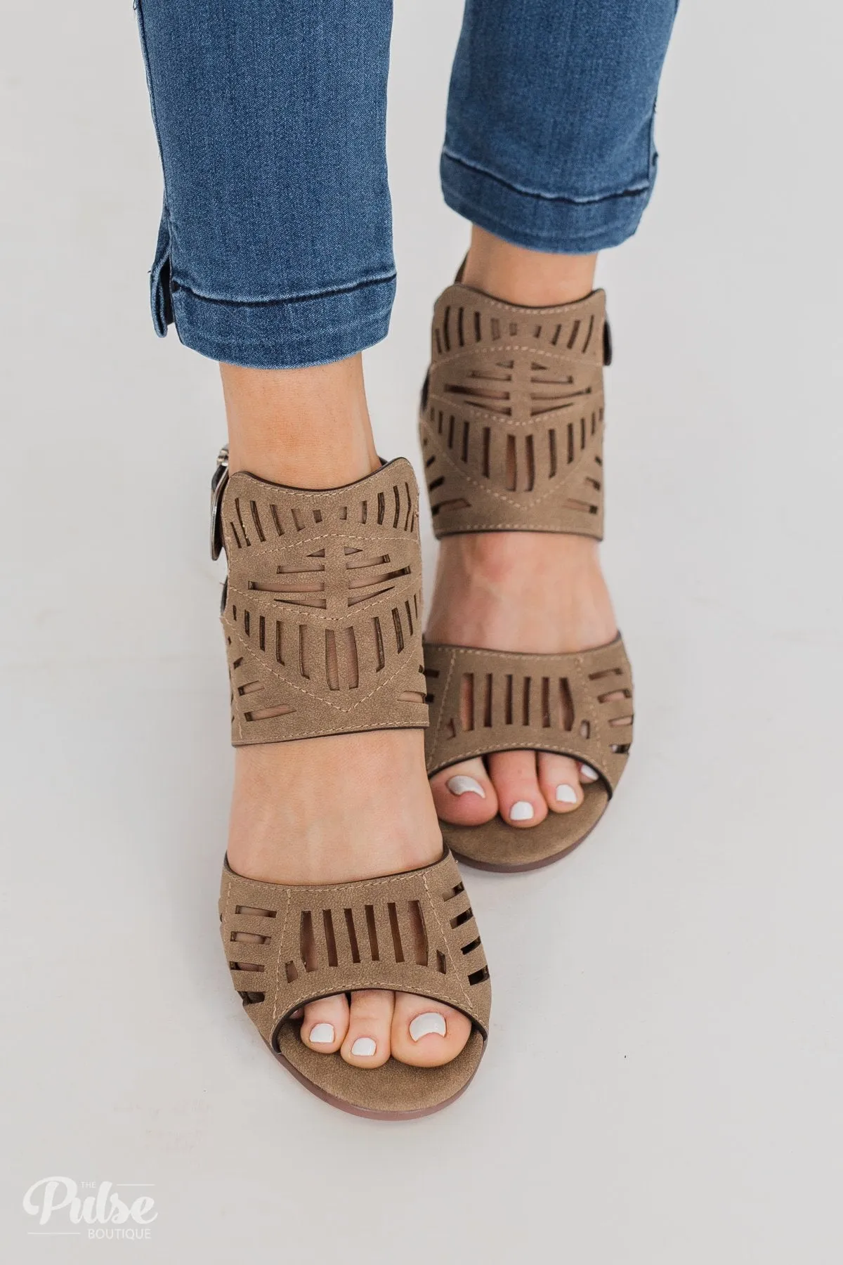 Very G Abby Block Heels- Taupe