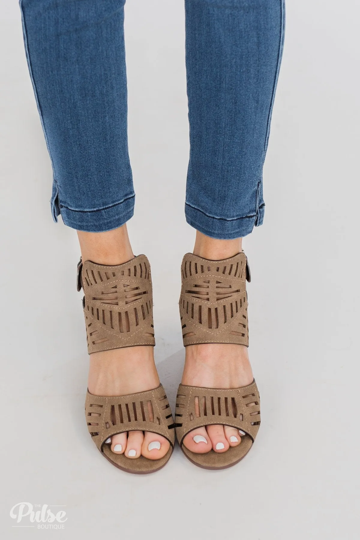 Very G Abby Block Heels- Taupe