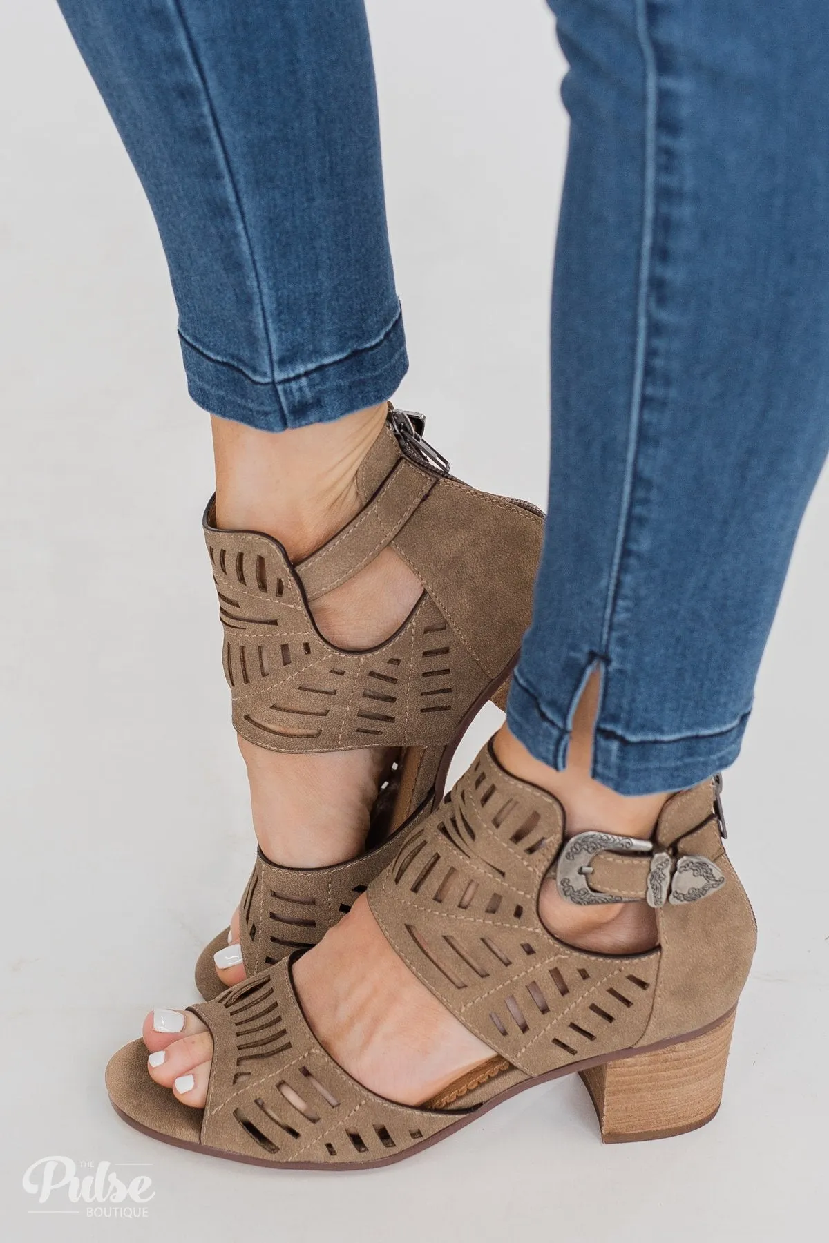 Very G Abby Block Heels- Taupe