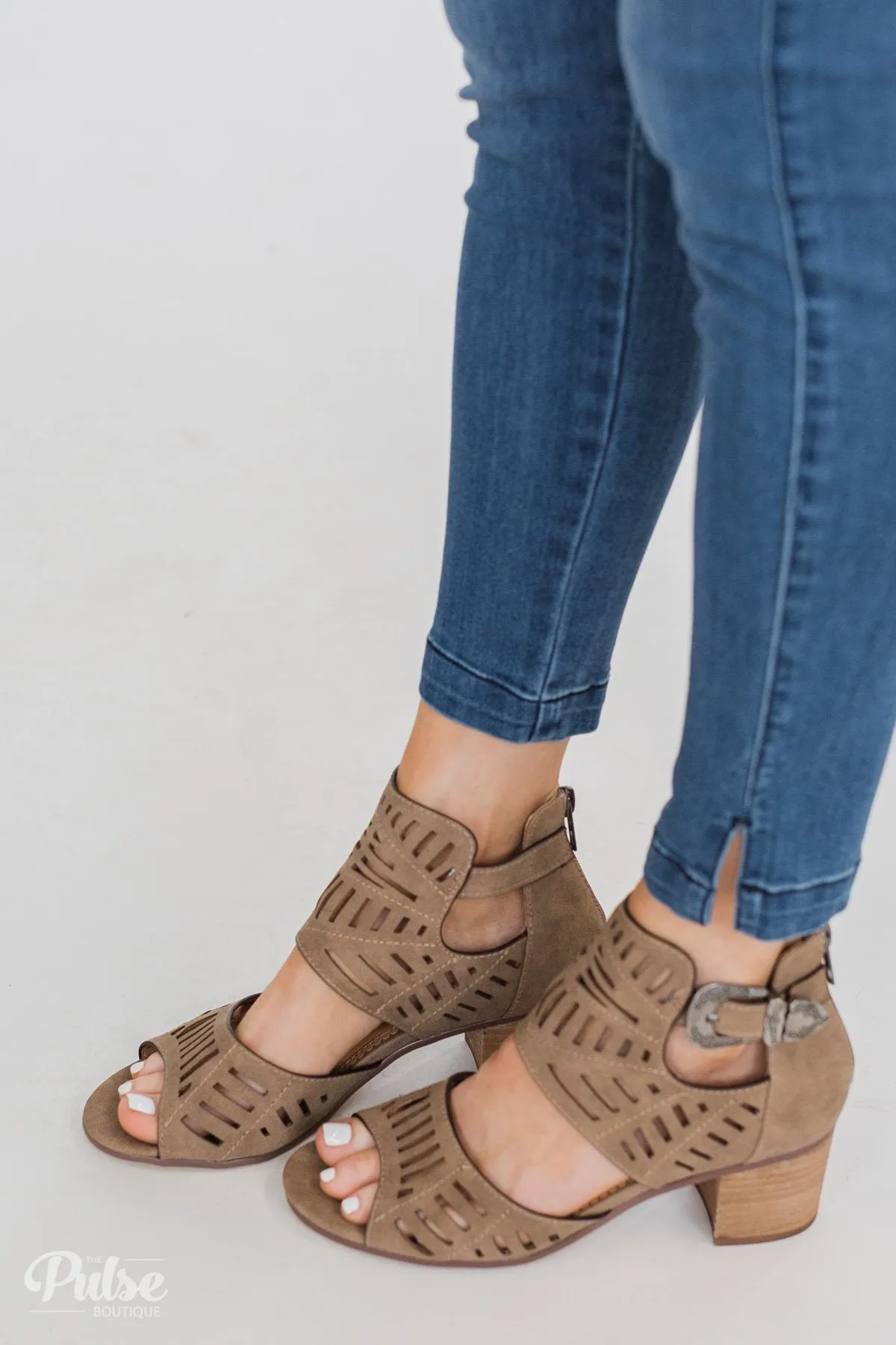 Very G Abby Block Heels- Taupe
