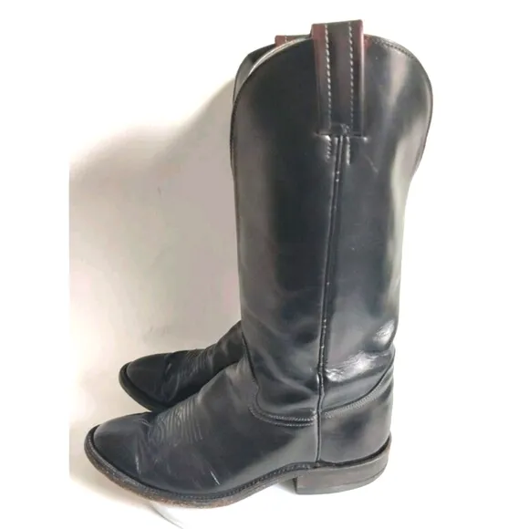 Vintage Hondo Boots Black Leather Sole Western Cowboy Mens Size 7.5 D Neolite