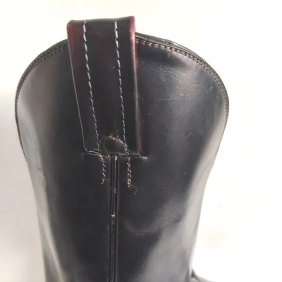 Vintage Hondo Boots Black Leather Sole Western Cowboy Mens Size 7.5 D Neolite