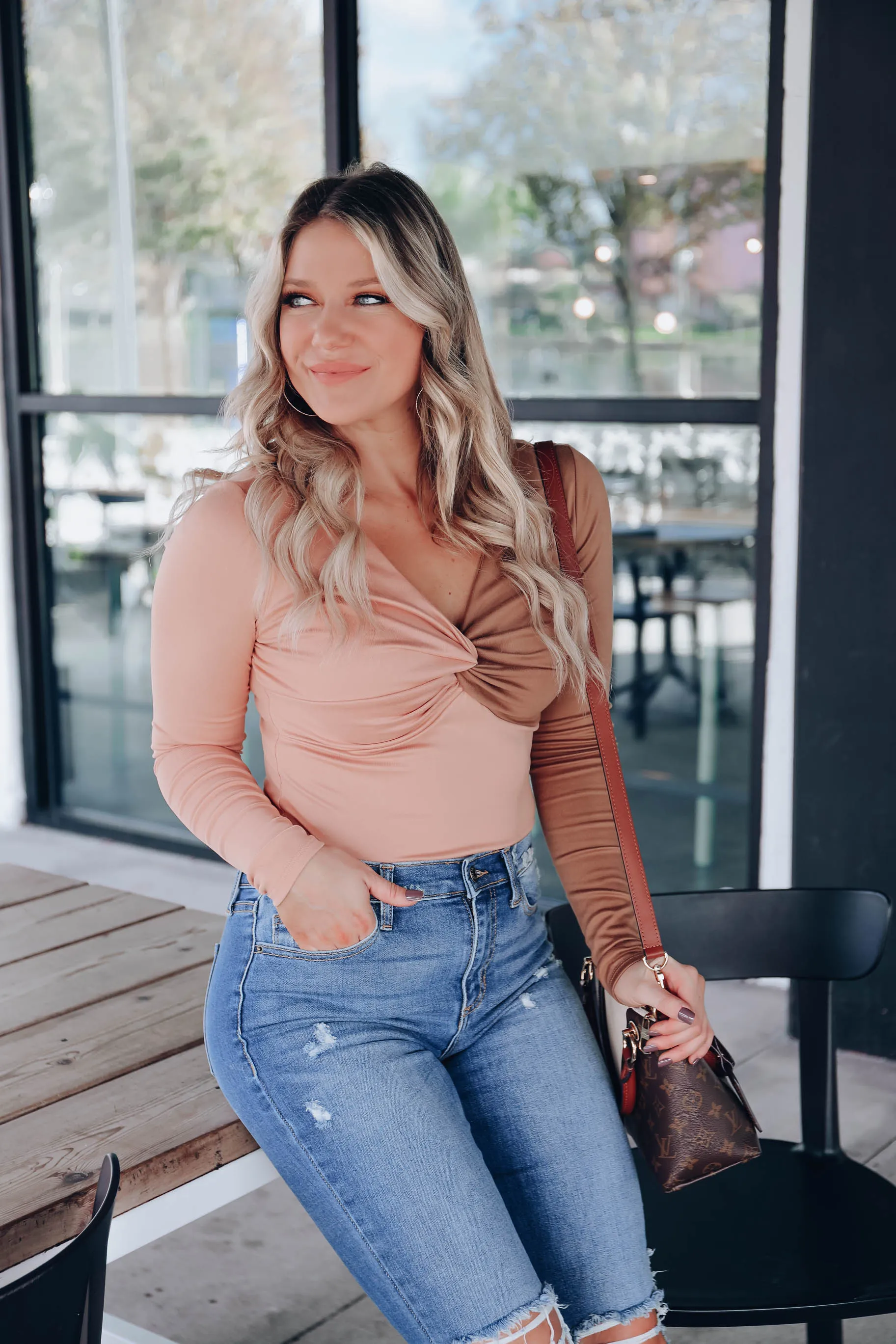 Vita Twist Front Bodysuit - Tan