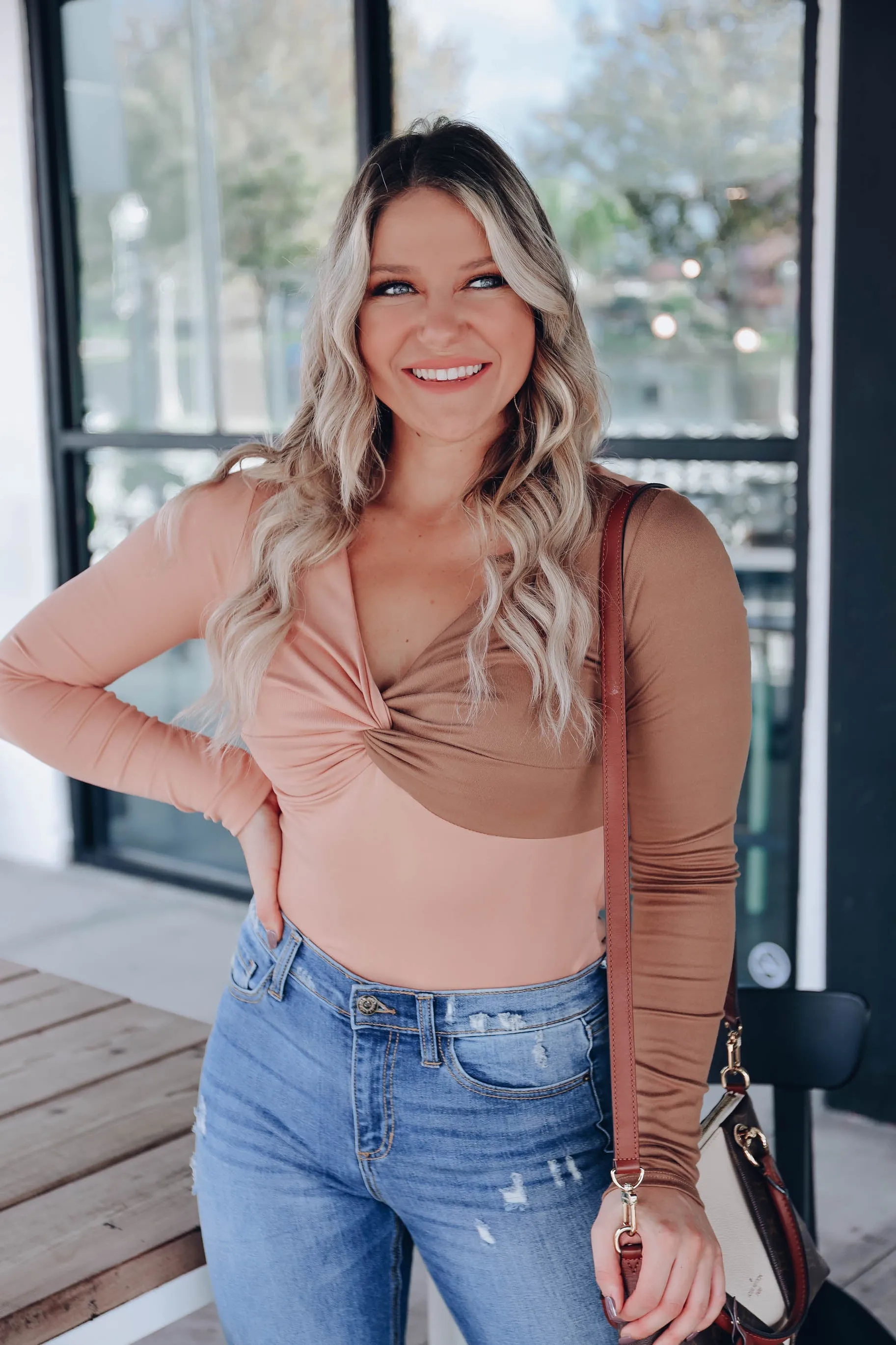 Vita Twist Front Bodysuit - Tan
