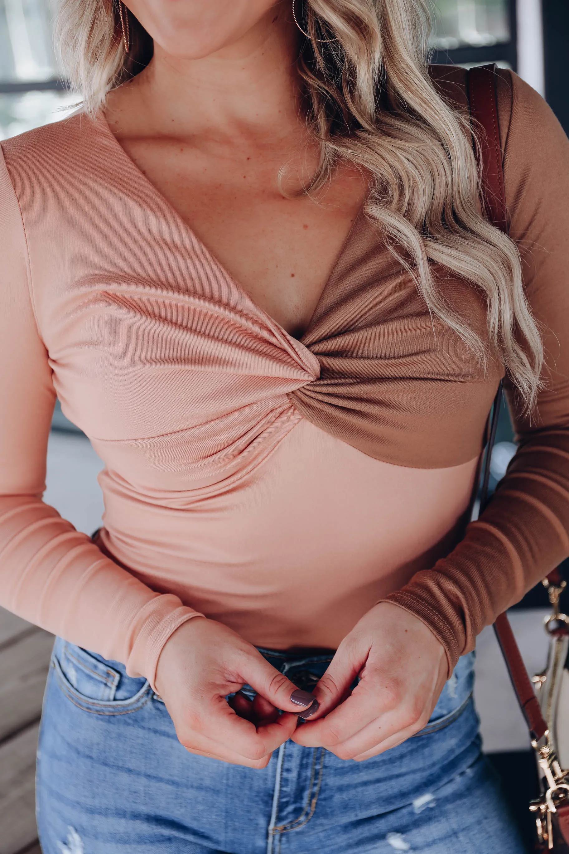 Vita Twist Front Bodysuit - Tan