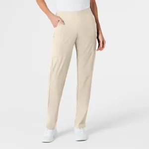 W123 5155 Flat Front Cargo Scrub Pants Khaki