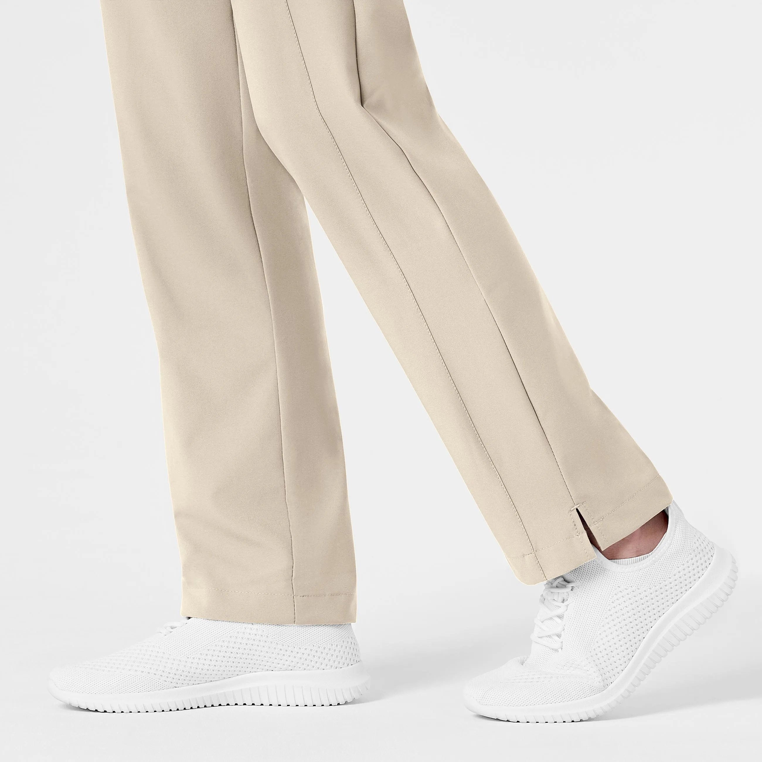 W123 5155 Flat Front Cargo Scrub Pants Khaki