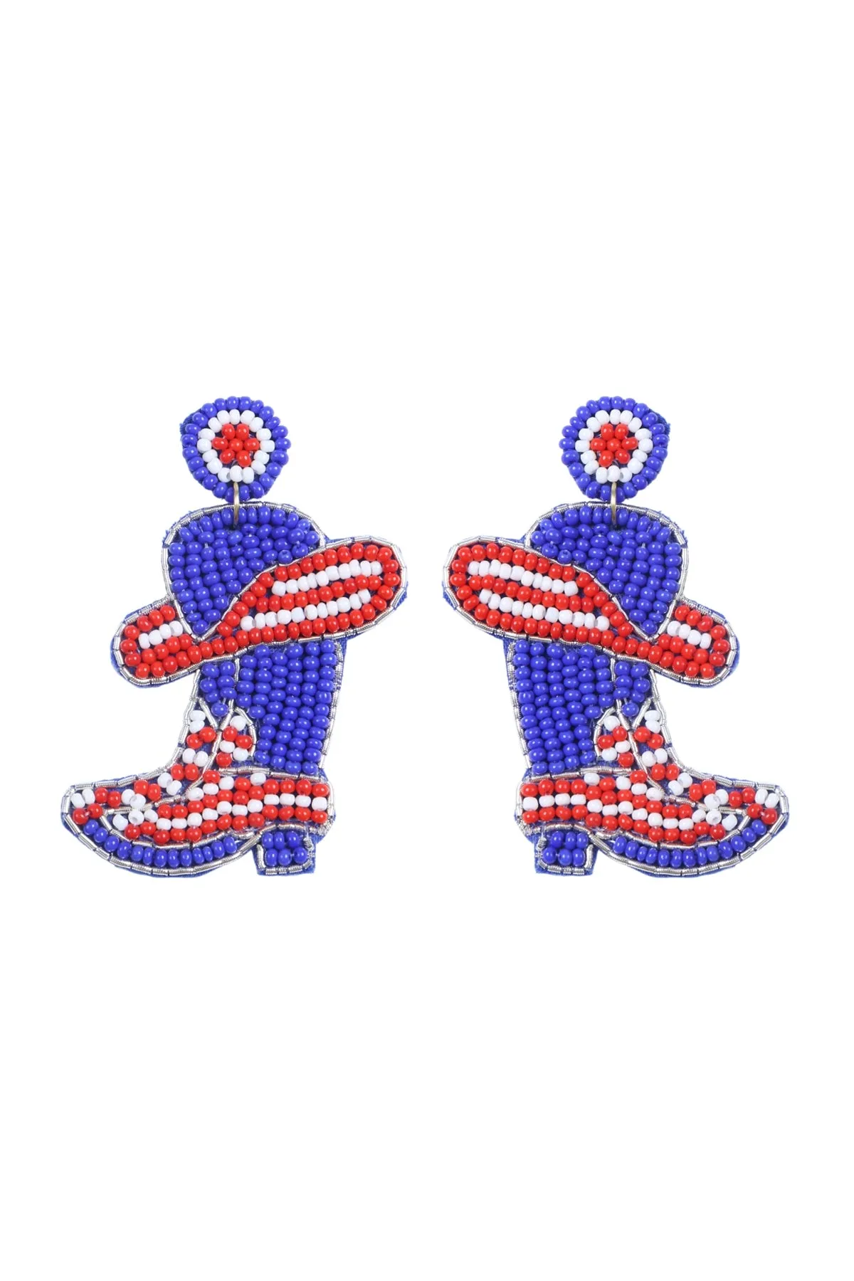 WESTERN BOOTS SEED BEAD DROP EARRINGS
