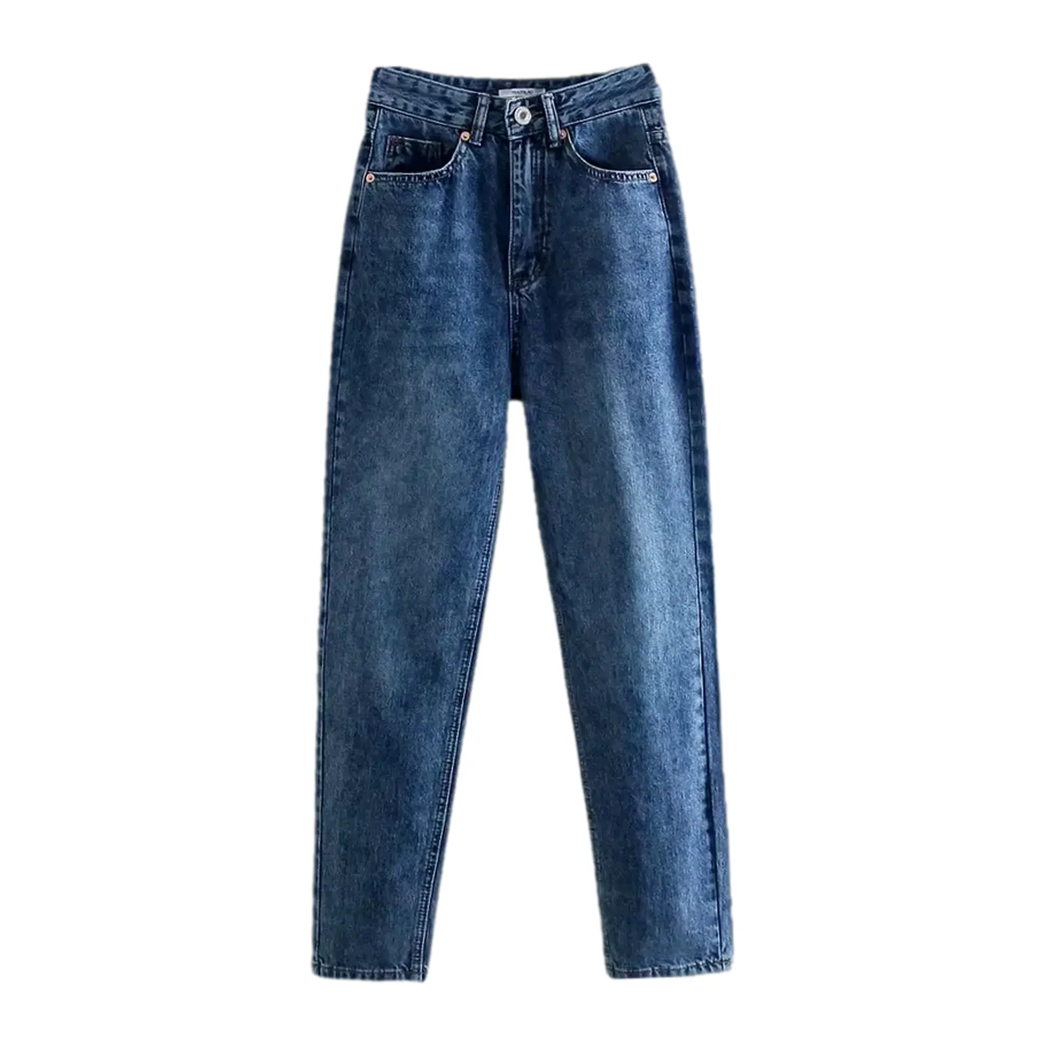 Whiskered mom-fit women's jeans