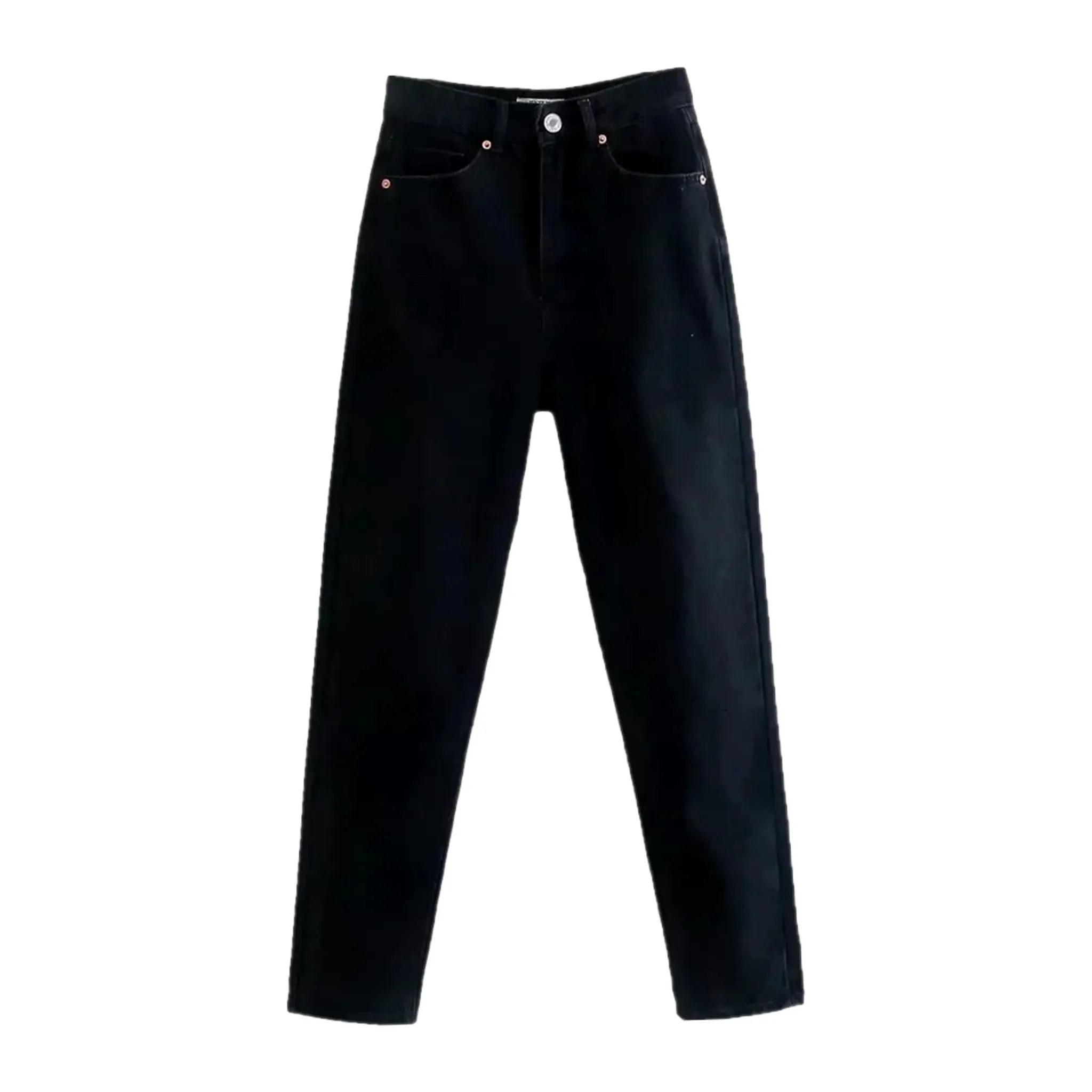 Whiskered mom-fit women's jeans