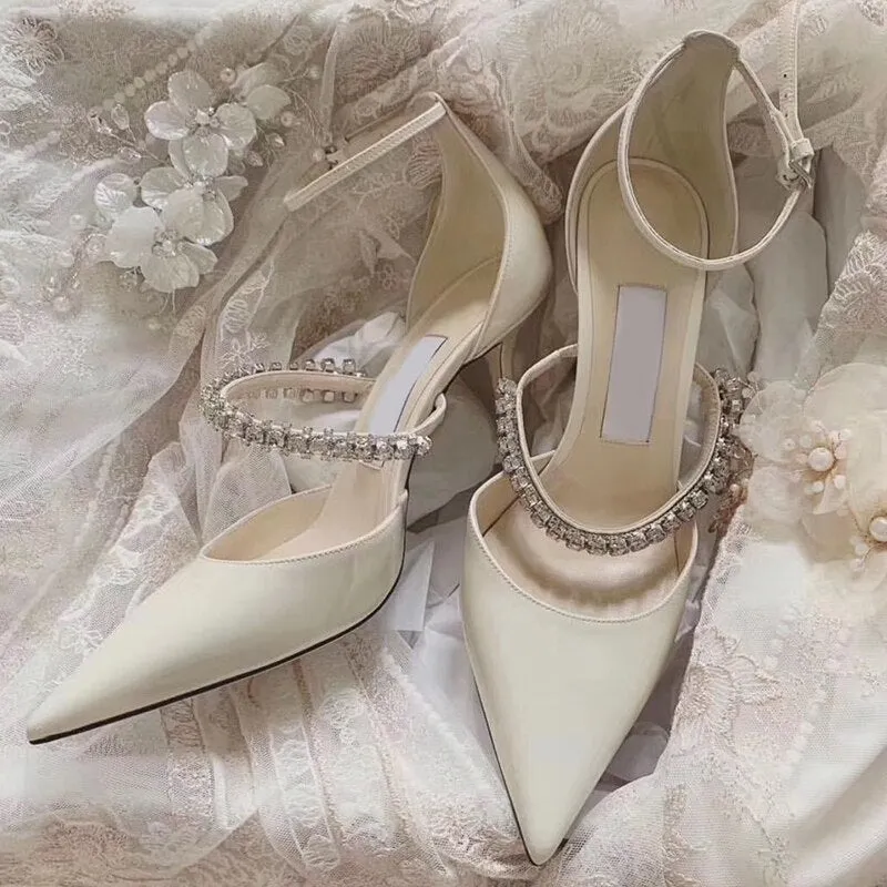 Woman Pointed Toe High Heels Slingback