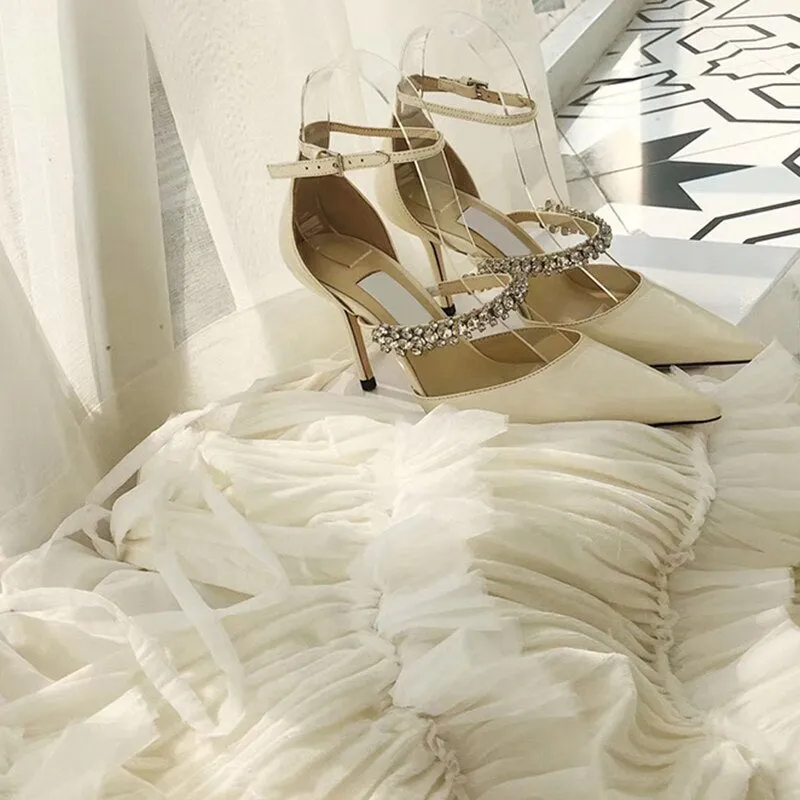 Woman Pointed Toe High Heels Slingback