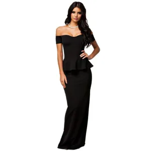 Women dress 3 colors Sexy Maxi Dress With Drop shoulder Long Dress LC6244 plus size M L XL XXL