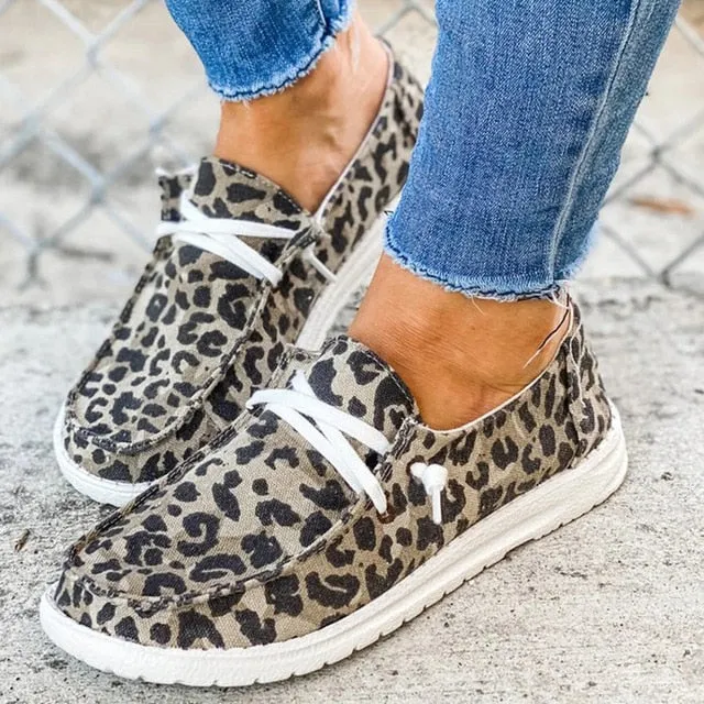Women Flats autumn Breathable Casual Shoes Woman Lace Up