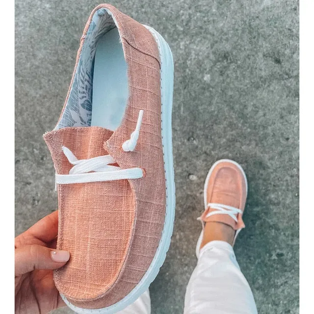 Women Flats autumn Breathable Casual Shoes Woman Lace Up
