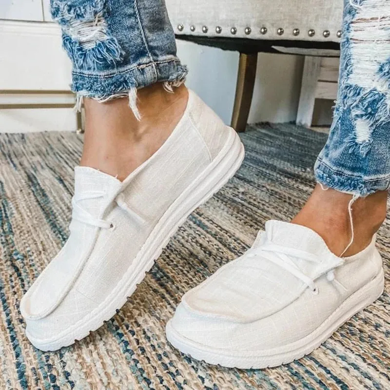 Women Flats autumn Breathable Casual Shoes Woman Lace Up