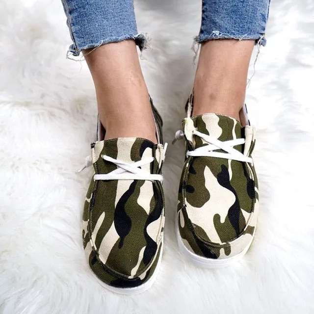 Women Flats autumn Breathable Casual Shoes Woman Lace Up