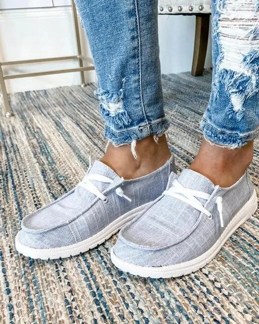 Women Flats autumn Breathable Casual Shoes Woman Lace Up