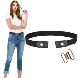 Women Invisible Belts Buckle Free Women Stretch Belt Elastic Waist Belt for Jeans Pants Dresses