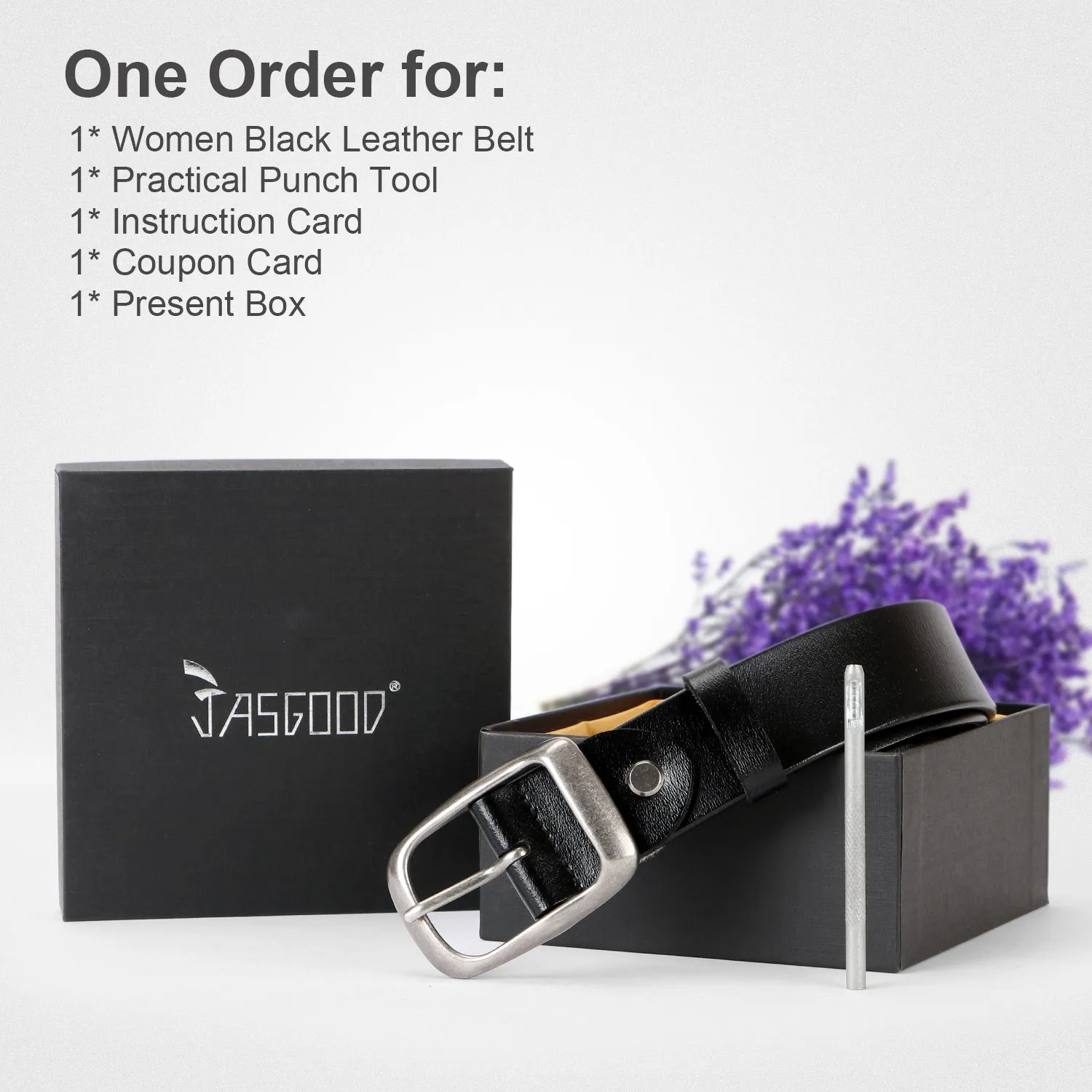 Women Leather Belt for Jeans Pants Ladies Dresses Belt Alloy Metal Buckle Belt for Women By JASGOOD