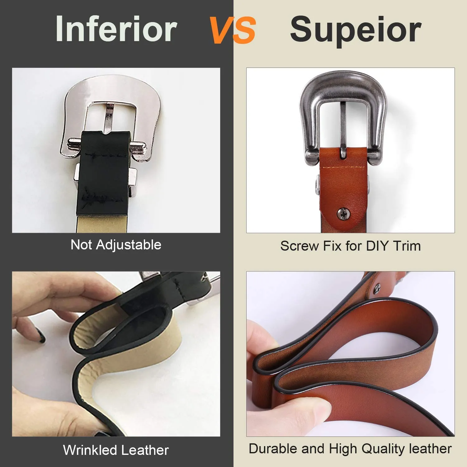 Women Leather Belts Ladies Vintage Western Design Black Waist Belt for Pants Dresses