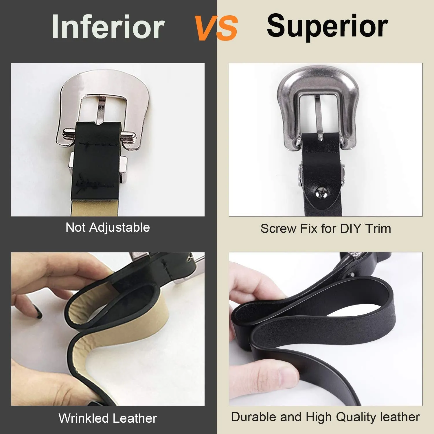 Women Leather Belts Ladies Vintage Western Design Black Waist Belt for Pants Dresses
