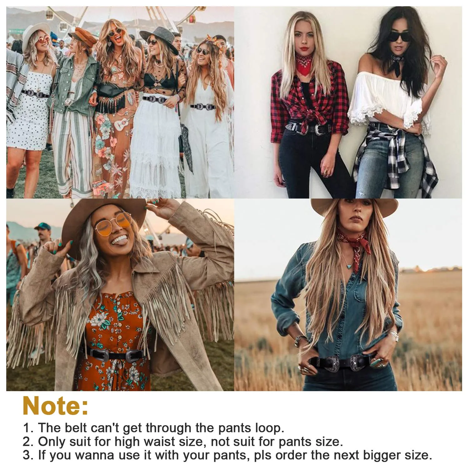 Women Leather Belts Ladies Vintage Western Design Black Waist Belt for Pants Dresses