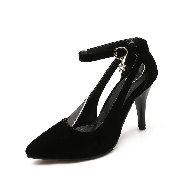 Women's Ankle Strap High Heel Pumps