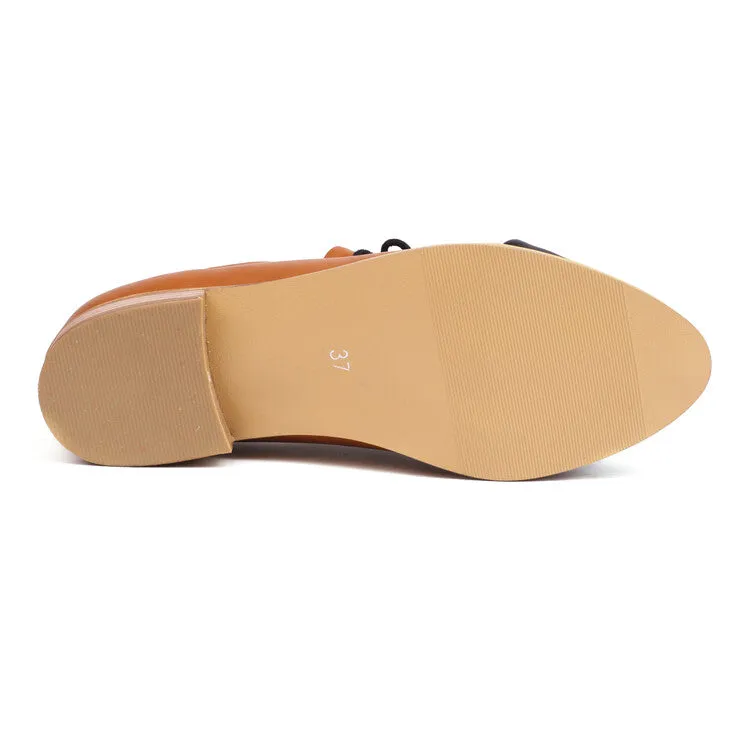 Women's Bow Straps Low Heel Loafers Shoes