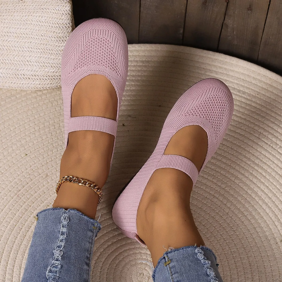 Women's Breathable Plus Size Soft Bottom Mom Shoes