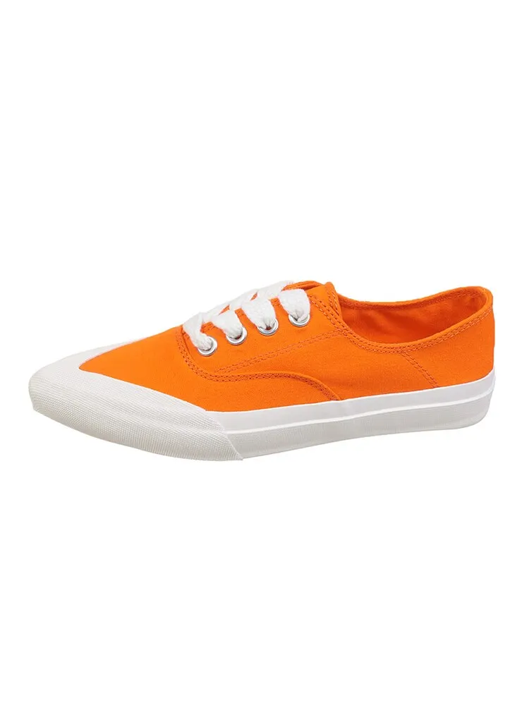 Women's Casual Canvas Shoes Flats Pointed Toe Sneakers