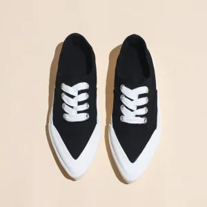 Women's Casual Canvas Shoes Flats Pointed Toe Sneakers