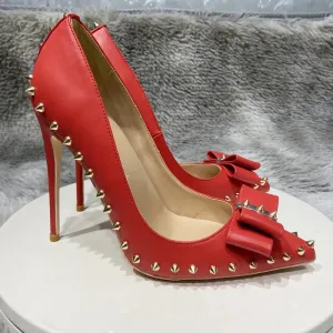Women's pointed high heels  rivet sexy high heels